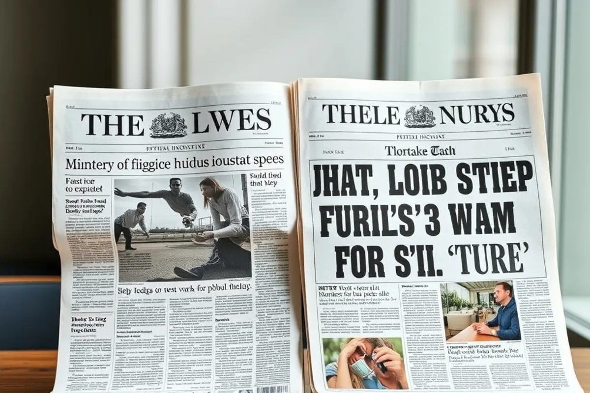 Two newspapers side by side on a table showing different front-page headlines