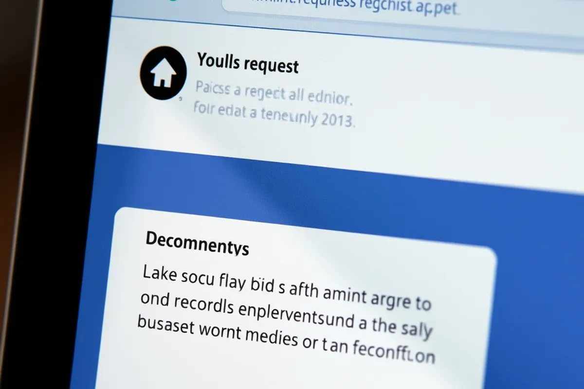 Email inbox showing a records request acknowledgement and a deadline reminder